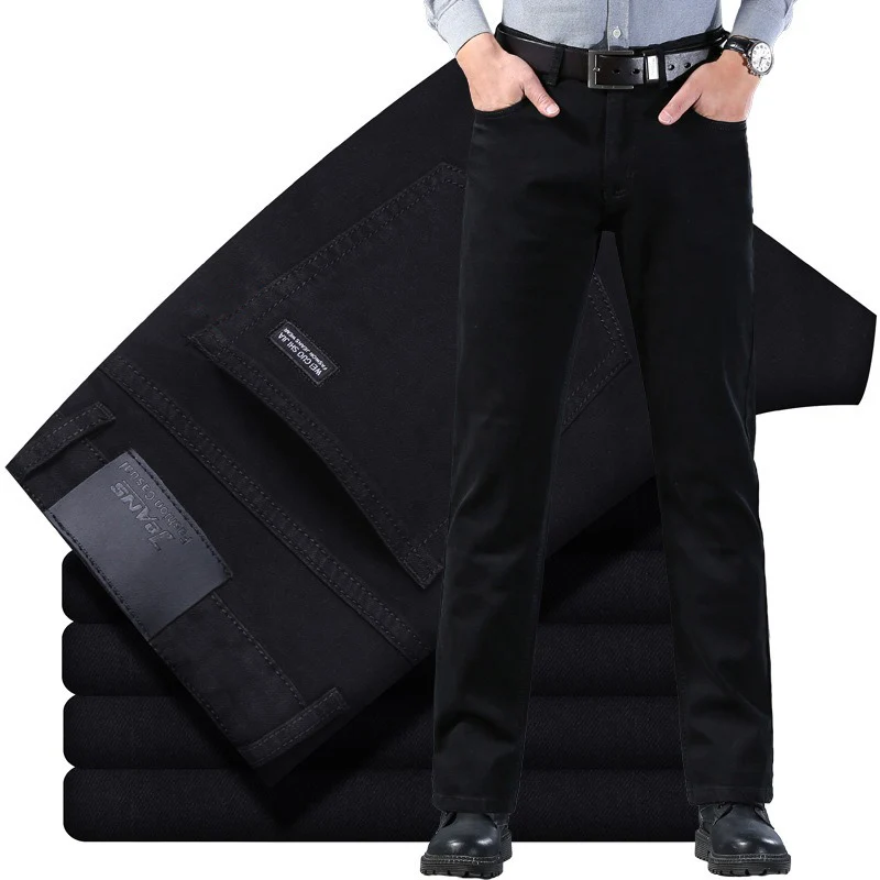 Levis Jeans 501 - ผู้ชายคลาสสิกขั้นสูงแฟชั่นกางเกงยีนส์ Jean Homme Man นุ่มยืดสีดํา Biker