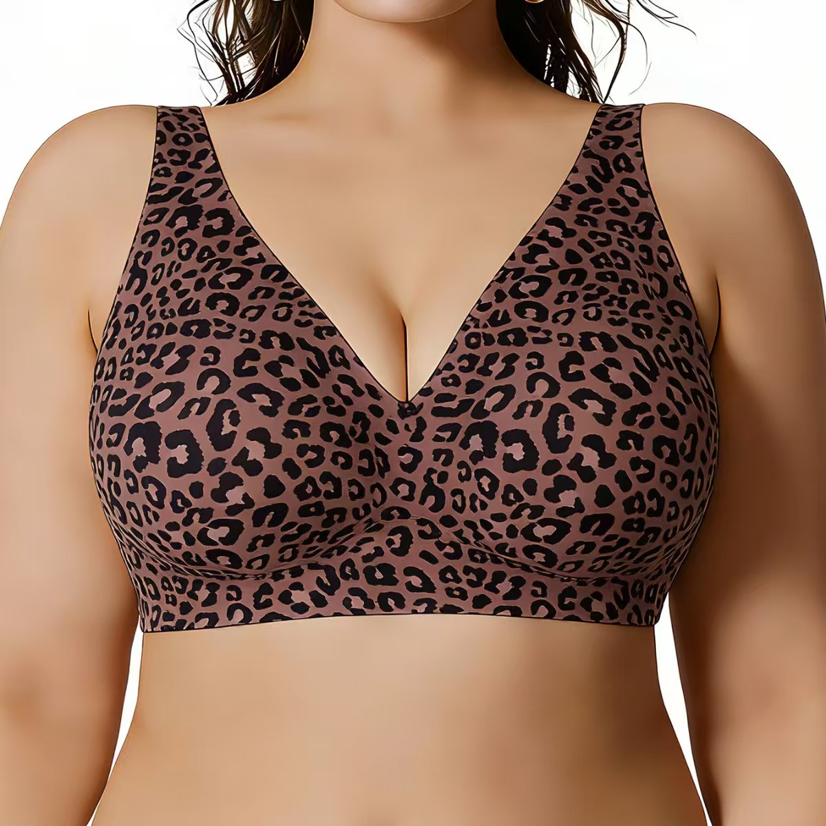 บราเล็ตไร้สายลายเสือดาว ยกกระช - Bralette Wireless Soft บทวิจารณ์และราคา