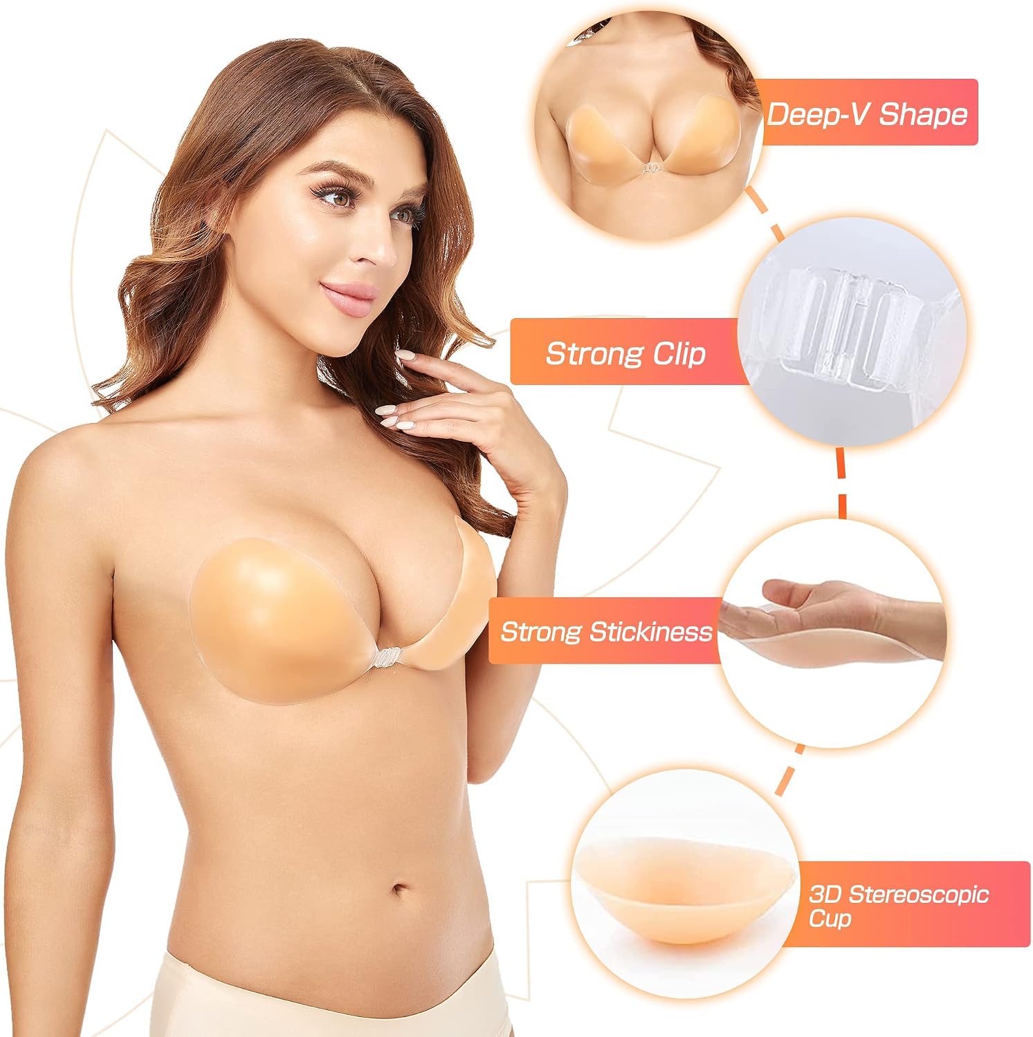 บราซิลิโคนแบบไร้สาย ยกทรงแบบดั - Strapless Bra Backless บทวิจารณ์และราคา