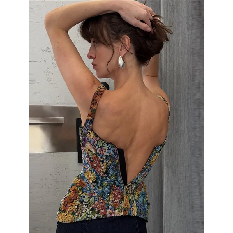 เสื้อครอปเซ็ตผู้หญิงลายดอกไม้  - Corset Waist Cinch บทวิจารณ์และราคา